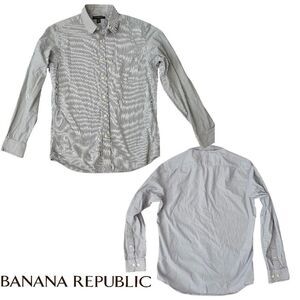 Banana Republic Men's Shirt Blue Striped Slim Fit Dress Shirt 14-14.5" Small